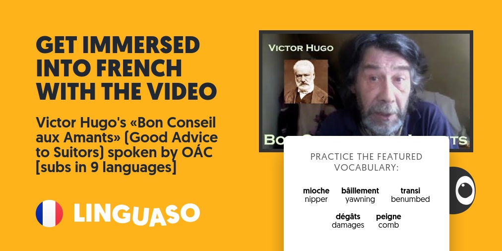 French Video Victor Hugo's «Bon Conseil aux… Linguaso
