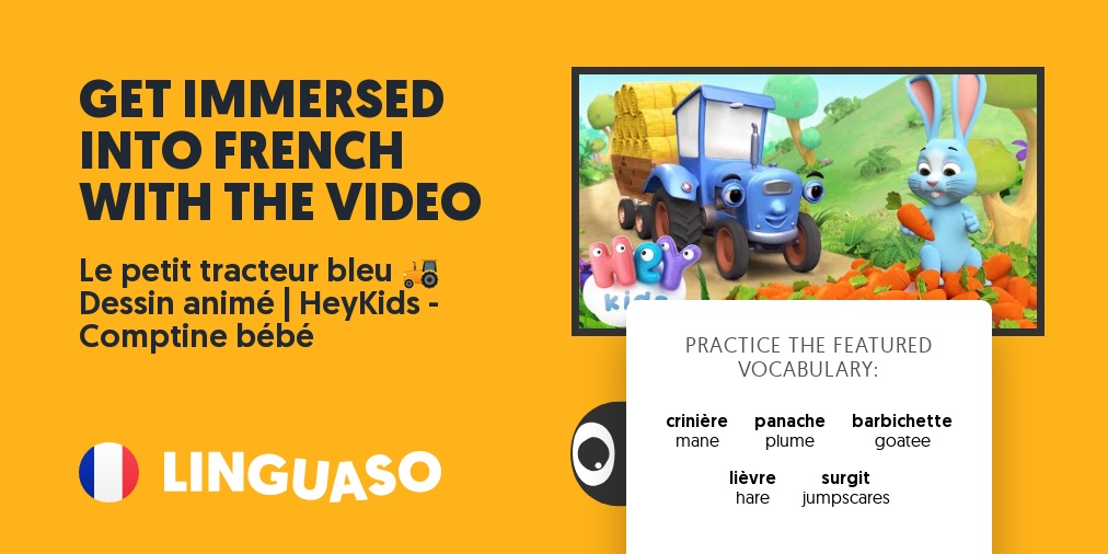 French Video Le Petit Tracteur Bleu Dessin Linguaso